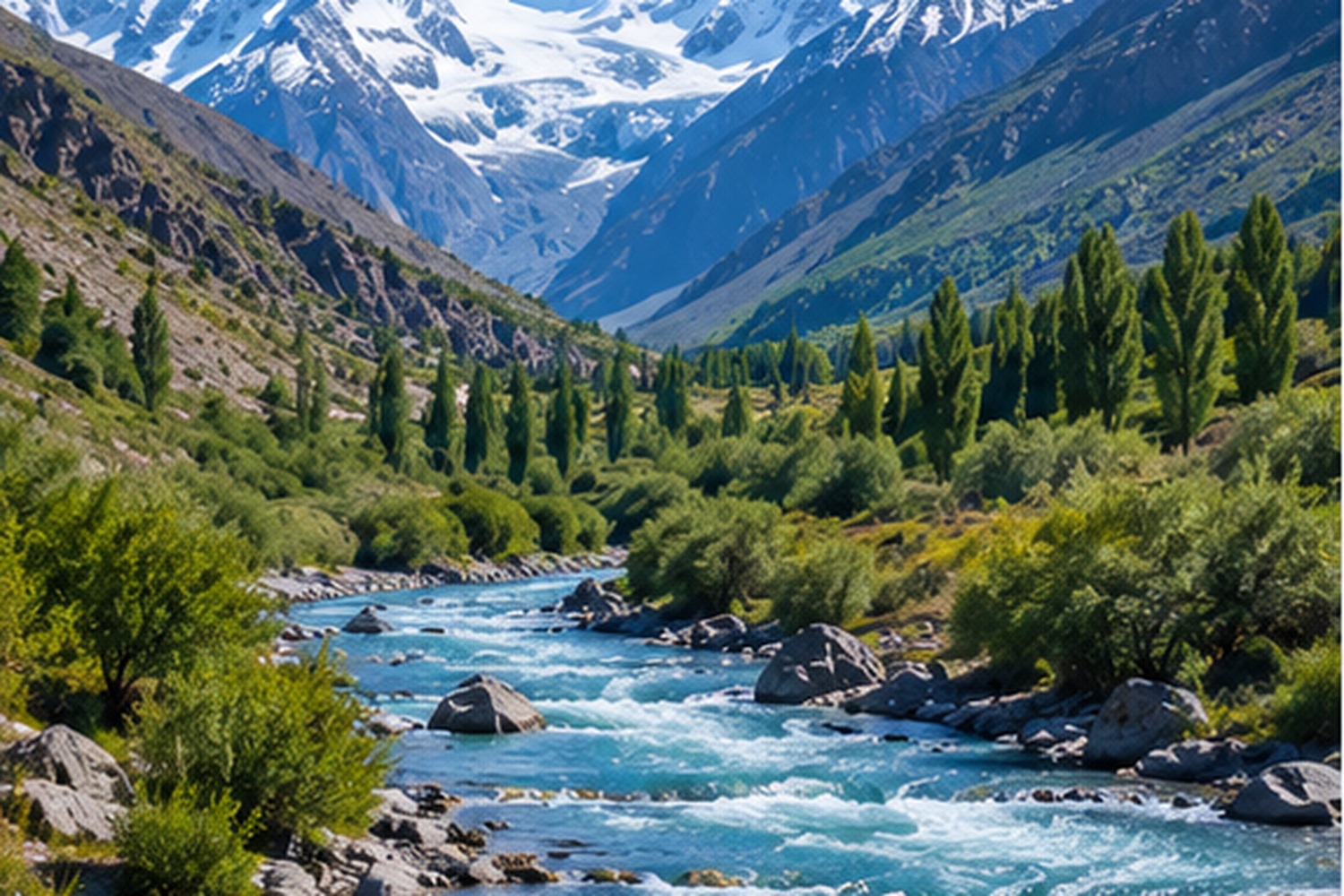 Mountain river and future hydroclimate landscape
