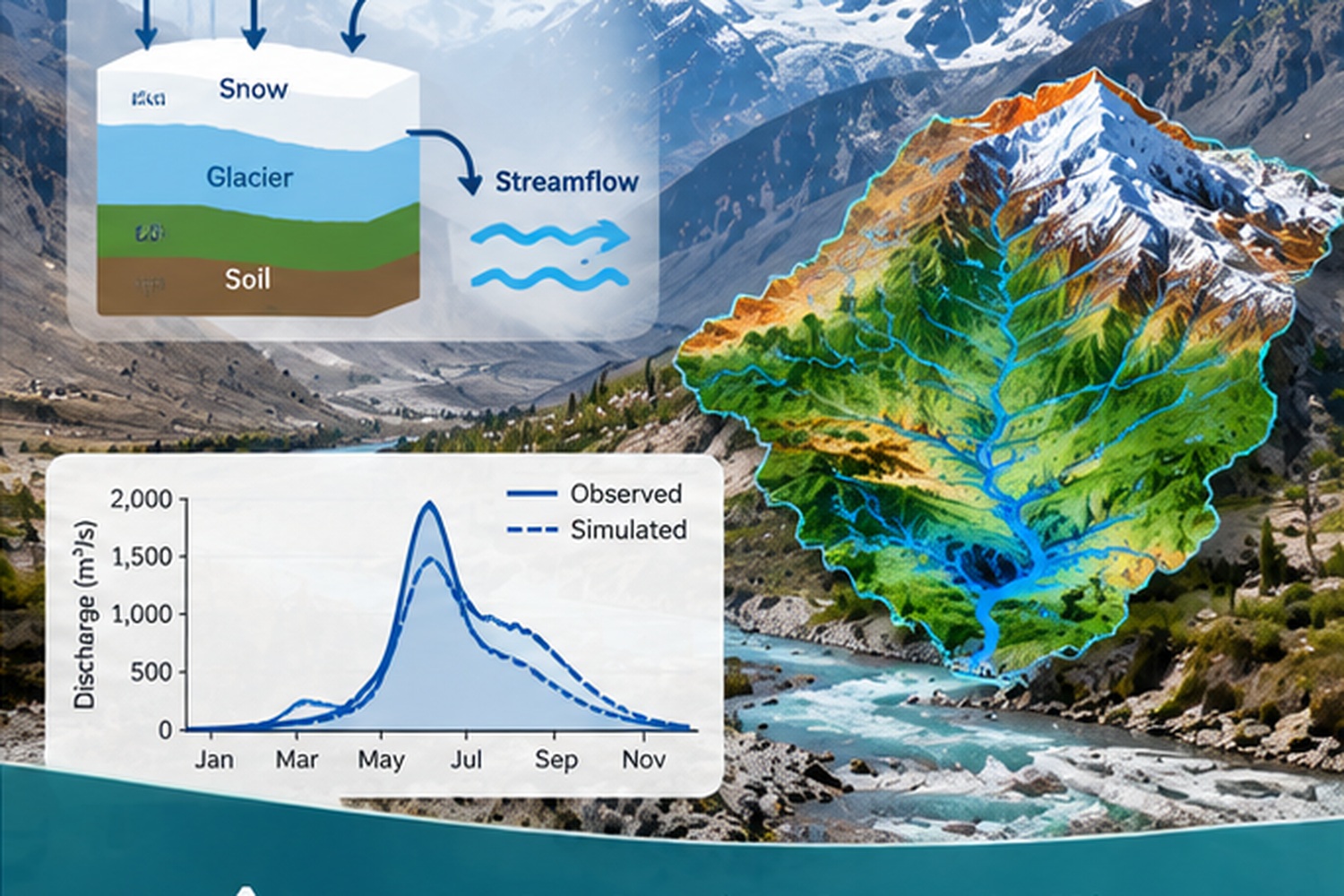 Hydrological modelling of mountain catchments